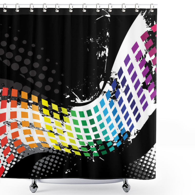 Personality  Graphic Equalizer Waveform Shower Curtains