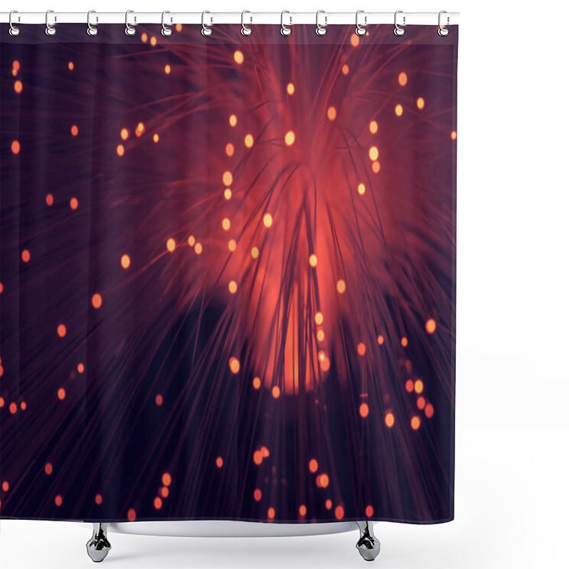 Personality  Blurred Glowing Red Fiber Optics, Communication Technology Shower Curtains