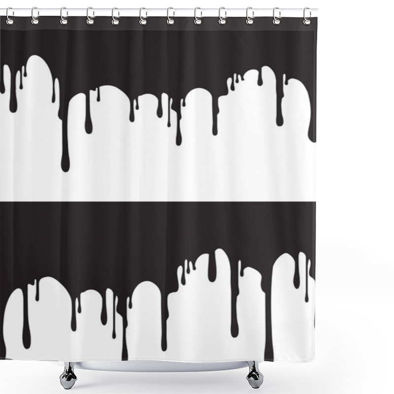 Personality  Pair Of Black Paint Drips. Vector Illustration For Your Design.  Shower Curtains