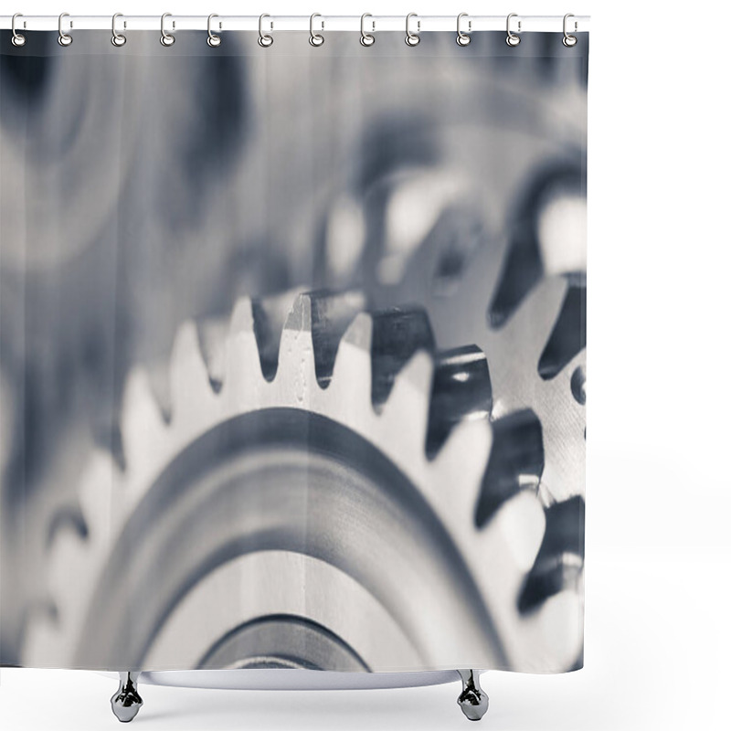 Personality  Engine Gear Wheels, Industrial Background Shower Curtains