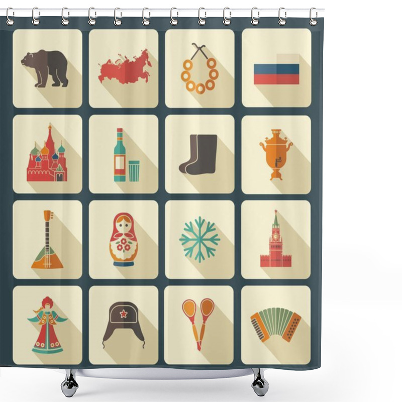 Personality  Russian Icons. Vector Illustration Shower Curtains