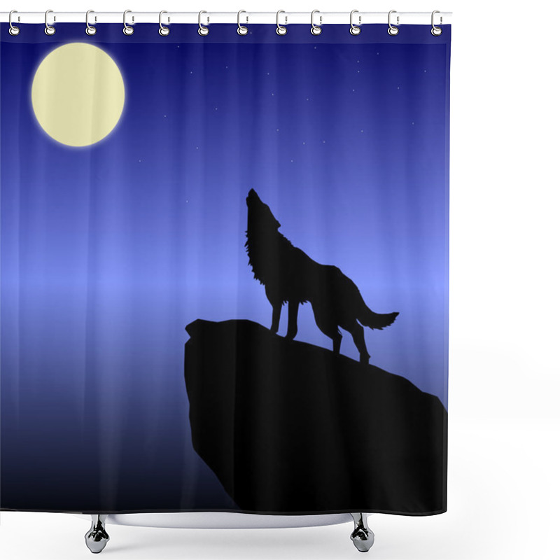 Personality  The Wolf Howls On The Moon Shower Curtains