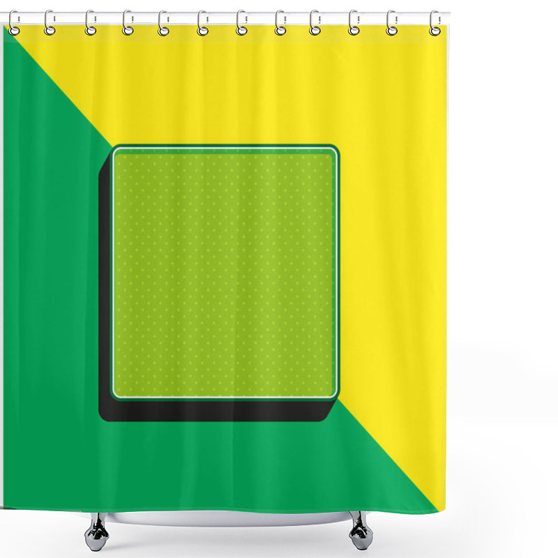 Personality  Black Square Shape Green And Yellow Modern 3d Vector Icon Logo Shower Curtains