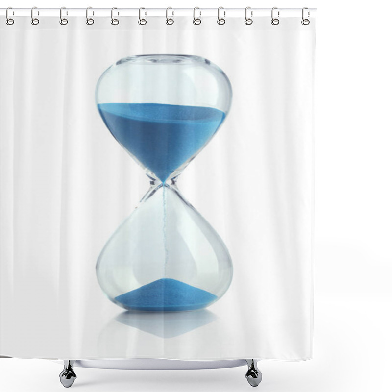 Personality  Hourglass With Blue Sand Isolated Shower Curtains