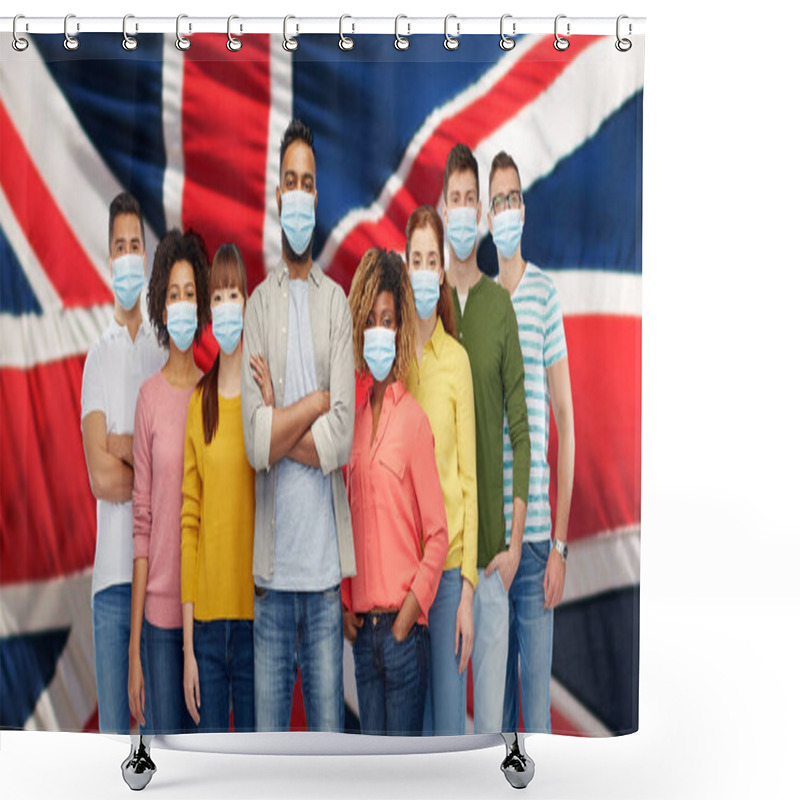 Personality  People In Medical Masks For Protection From Virus Shower Curtains