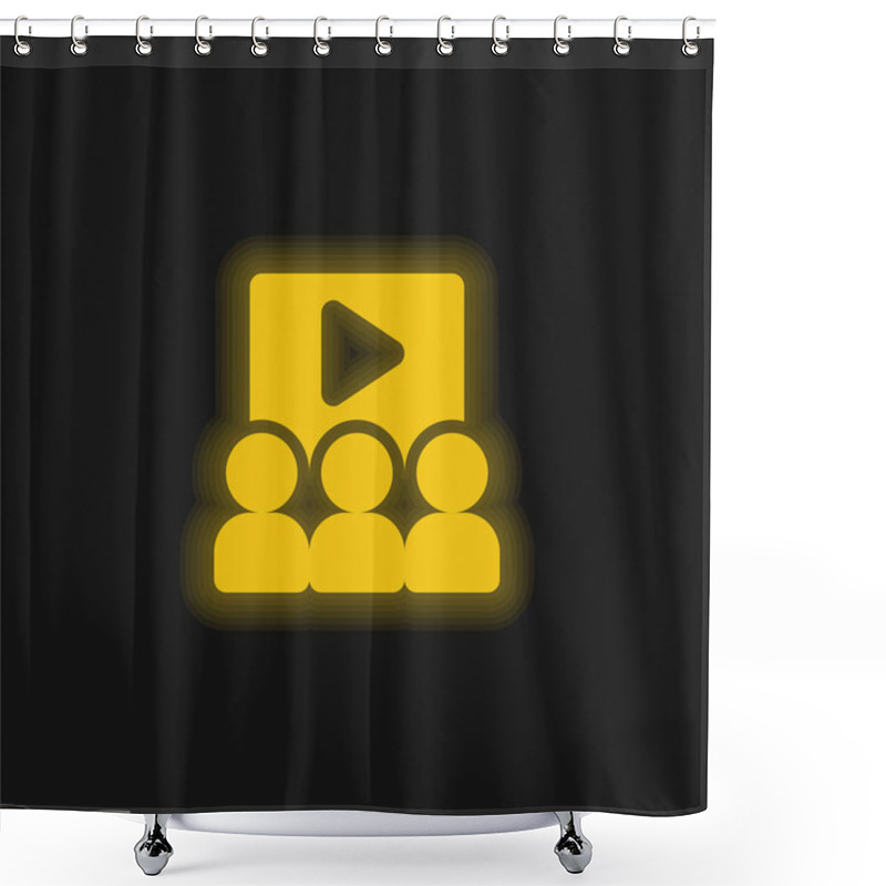 Personality  Audience Yellow Glowing Neon Icon Shower Curtains