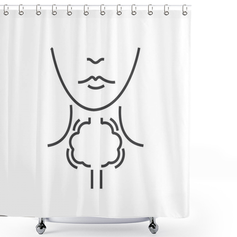 Personality  Line Icon Laryngeal Cancer Icon Shower Curtains