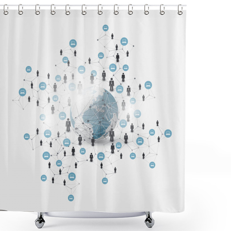 Personality  Networks - Business Connections - Social Media Concept Design Shower Curtains