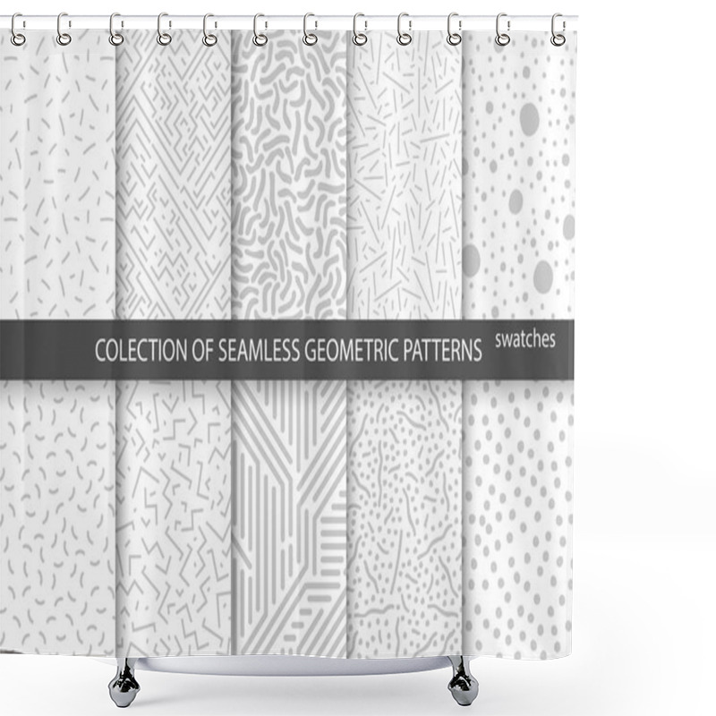 Personality  Collection Of Swatches Memphis Patterns - Seamless. Shower Curtains