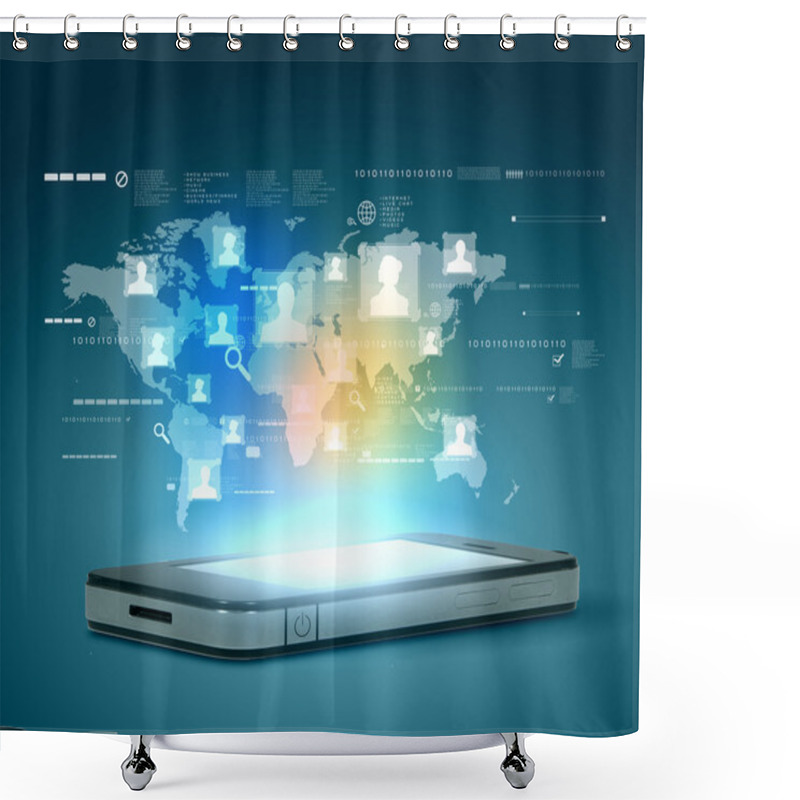 Personality  Modern Communication Technology Shower Curtains