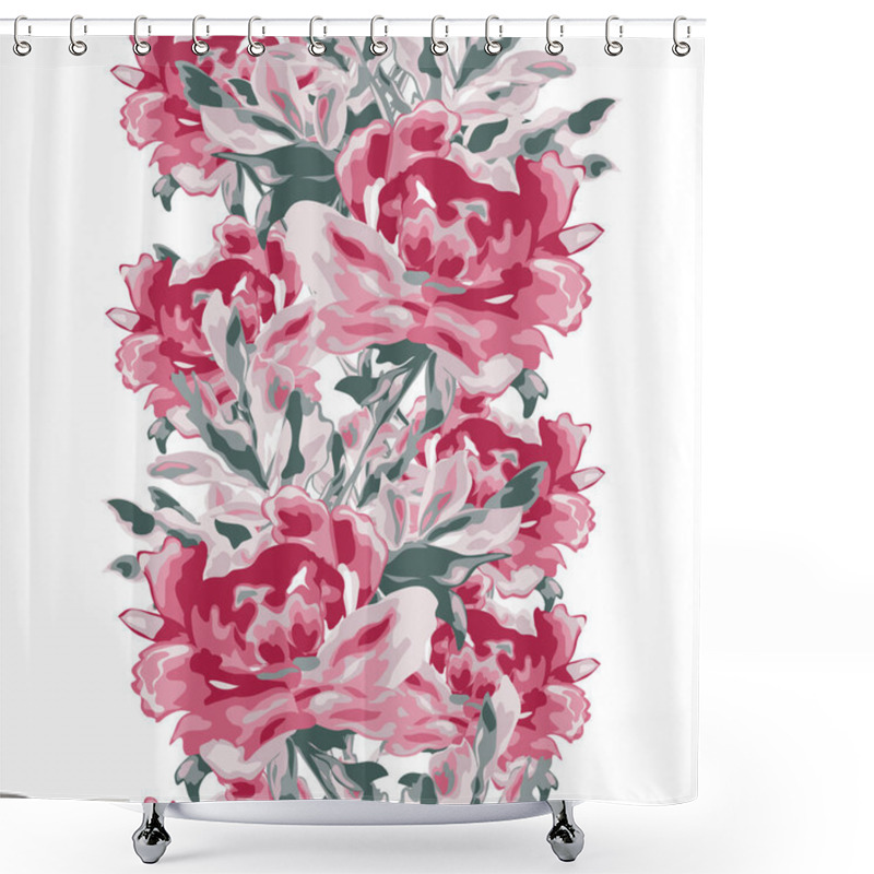 Personality  Elegant Seamless Pattern With Peony Flowers, Design Elements. Floral  Pattern For Invitations, Cards, Print, Gift Wrap, Manufacturing, Textile, Fabric, Wallpapers Shower Curtains