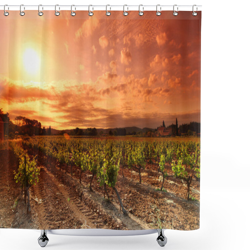 Personality  Amazing Vineyard Sunset In France Shower Curtains