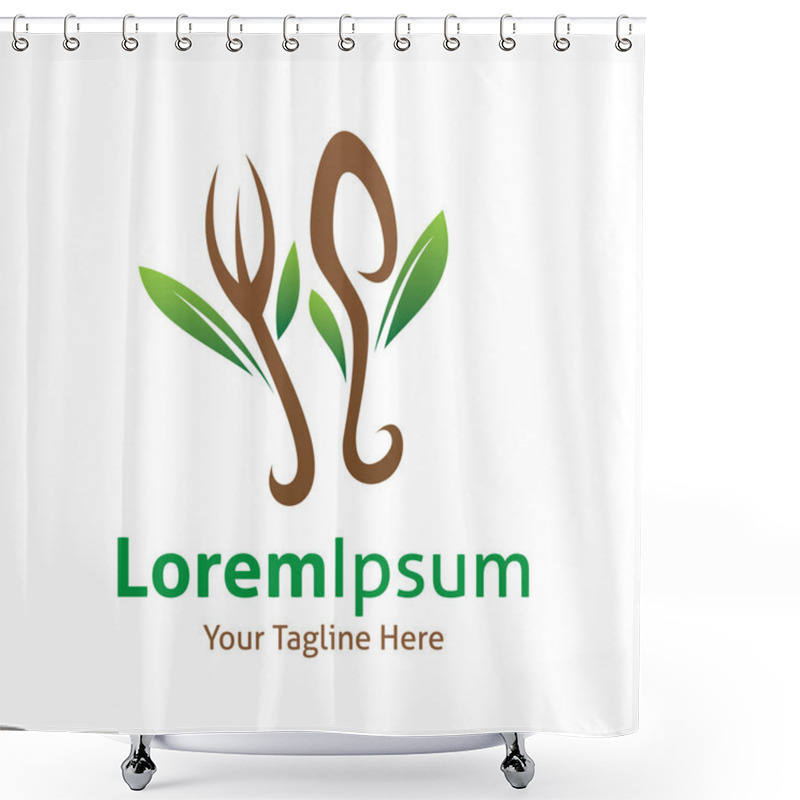 Personality  Healthy Meal Food Medical Health Care From The Nature Vector Logo Icon Shower Curtains