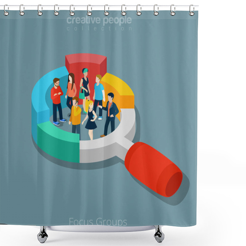 Personality  Group Of People Inside Magnifier Diagram Shower Curtains