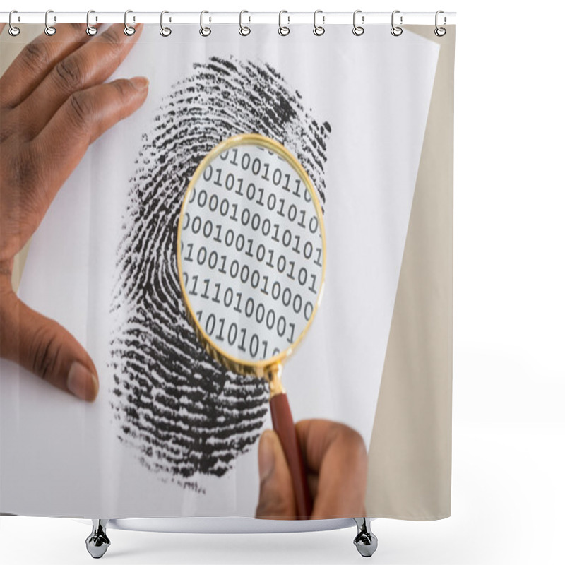 Personality  Using Magnifying Glass To Check Binary Code Shower Curtains