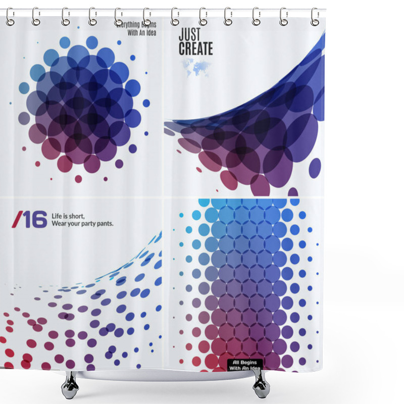 Personality  Mega Set Of Abstract Vector Design Round Elements For Graphic Template Shower Curtains