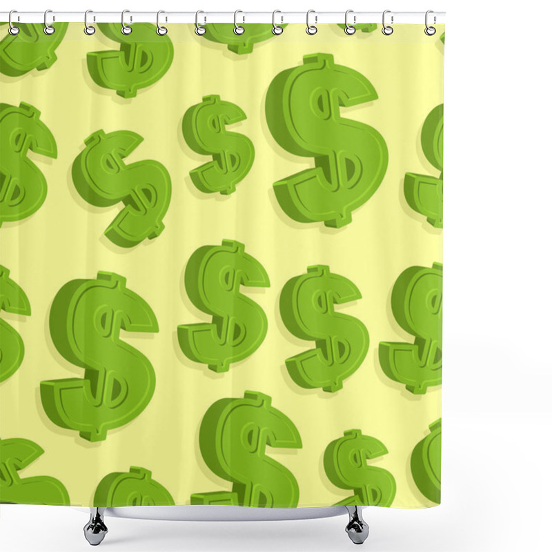 Personality  Dollar Sign Pattern Seamless. Vector Abstract Background. Shower Curtains