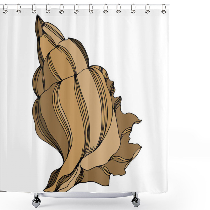 Personality  Vector Summer Beach Seashell Tropical Elements. Black And White  Shower Curtains