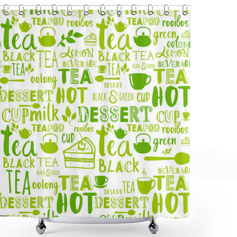 Personality  Pattern Of Tea Party Doodls. Shower Curtains