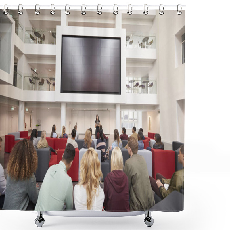 Personality  Students At A Lecture In A University Atrium Shower Curtains