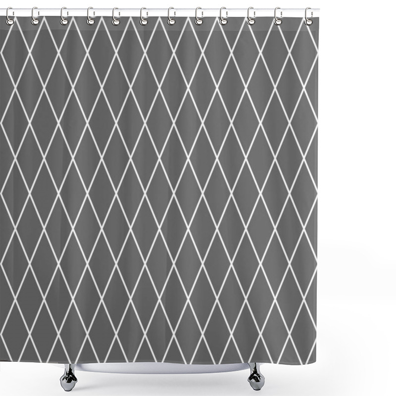 Personality  Geometric Grid Cell Rhombus Pattern Background. Shower Curtains