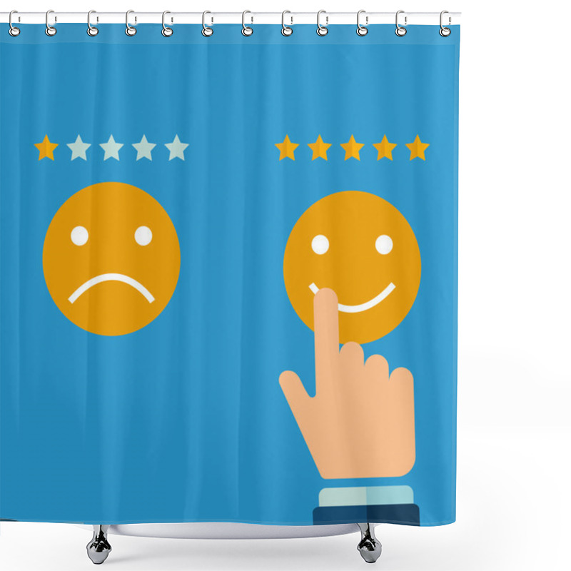 Personality  Hand Rating On Customer Service Shower Curtains