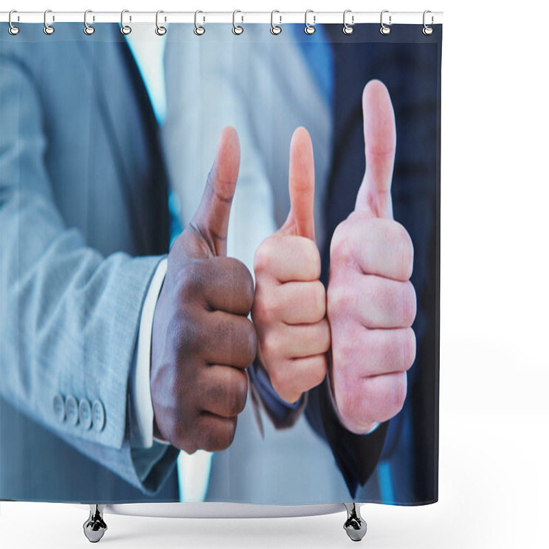 Personality  Business People Showing Thumbs Up Shower Curtains