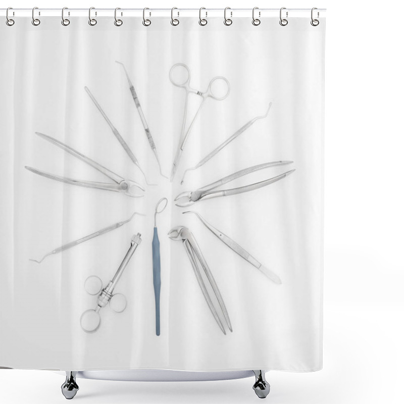 Personality  Set Of Dental Instruments Shower Curtains