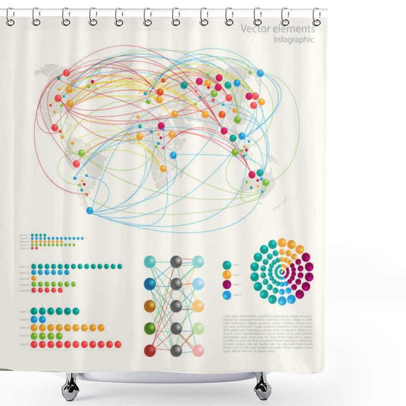 Personality  Infographic Elements, Vector Design Shower Curtains