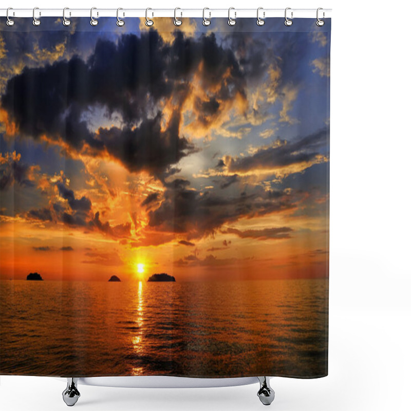 Personality  Sea Landscape With A Sunset And The Cloudy Sky Shower Curtains