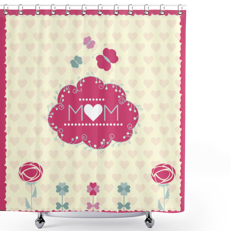 Personality  Festive Card For Mother's Day. Vector Illustration Shower Curtains