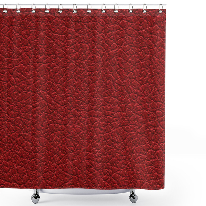 Personality  Background Of Red Artificial Leather Texture Closeup Shower Curtains