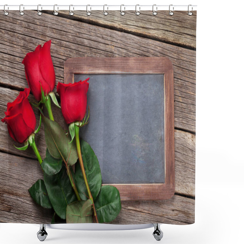 Personality  Rose Flowers And Chalkboard Shower Curtains