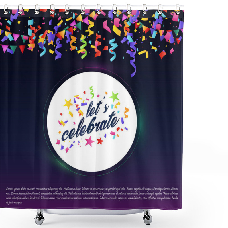 Personality  Happy Birthday Typography Design With Light Backgroun Shower Curtains