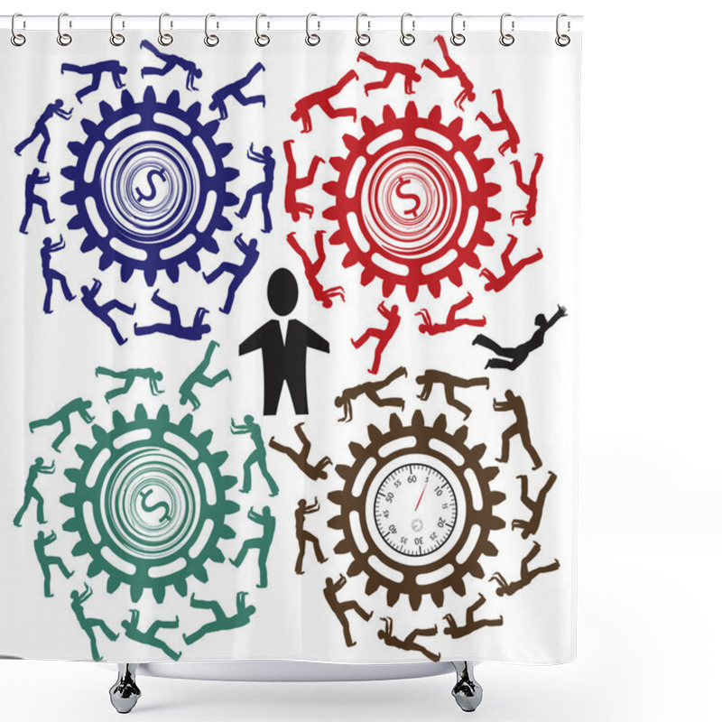 Personality  Time Is Money Shower Curtains