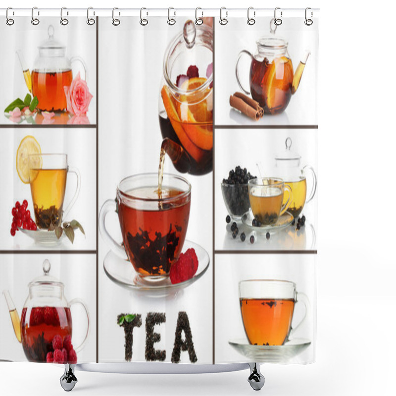 Personality  Tasty Tea Collage Shower Curtains