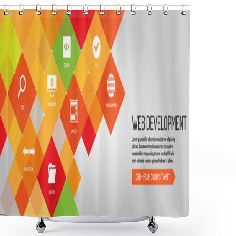 Personality  Web Development Banner Shower Curtains