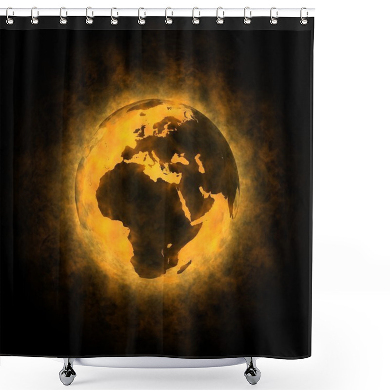 Personality  Total Warming Of Planet Earth - Europe Africa And Asia Shower Curtains