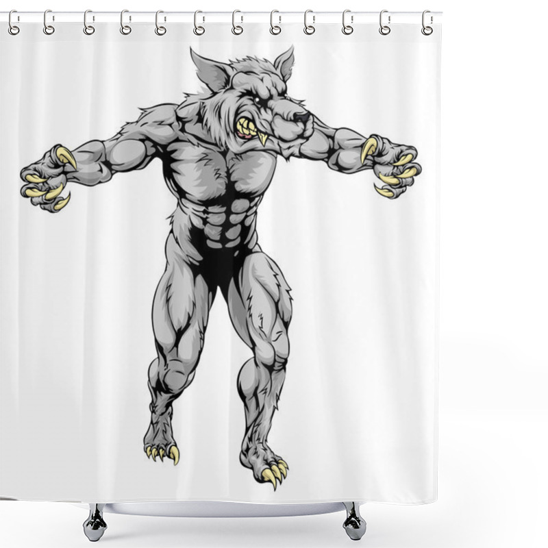 Personality  Werewolf Wolf Scary Sports Mascot Shower Curtains