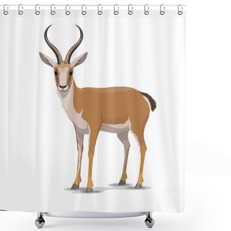 Personality  Cartoon Goitered Gazelle Animal, Vector Shower Curtains