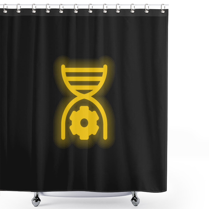 Personality  Bioengineering Yellow Glowing Neon Icon Shower Curtains