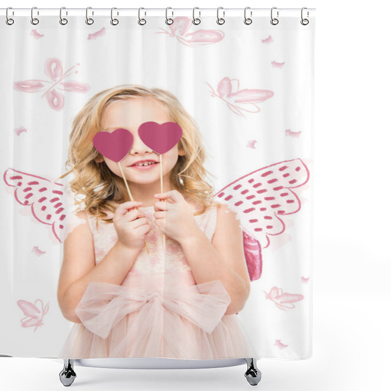 Personality  Girl With Butterfly Wings Shower Curtains