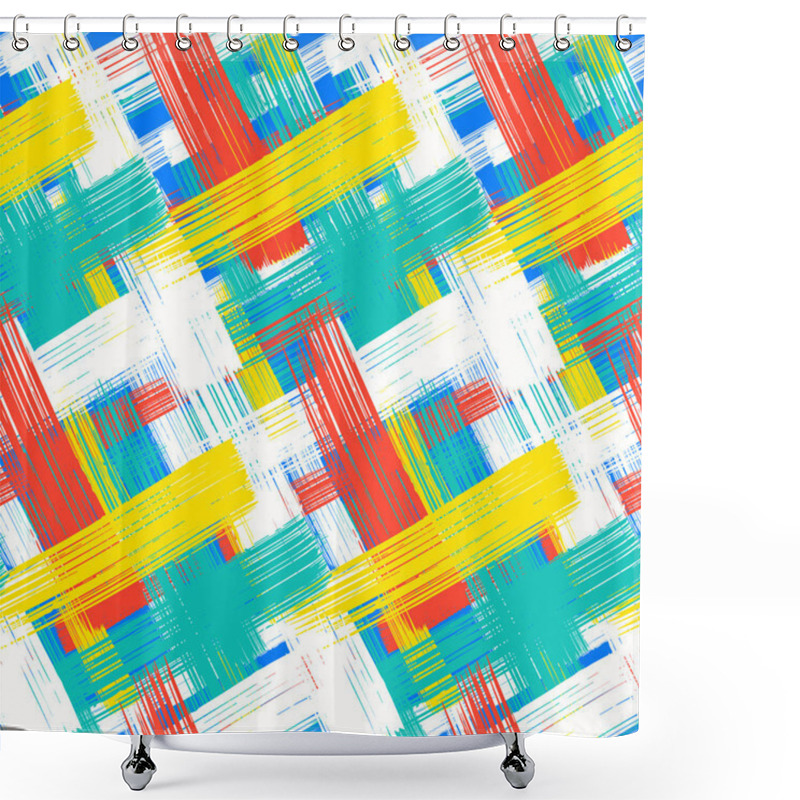 Personality  Vector Seamless Bold Plaid Pattern Shower Curtains