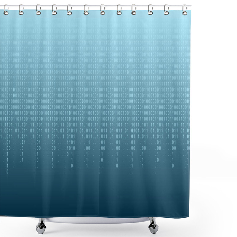 Personality  Falling Binary Code Background. Digital Technology Wallpaper. Vector Graphic Illustration. Shower Curtains