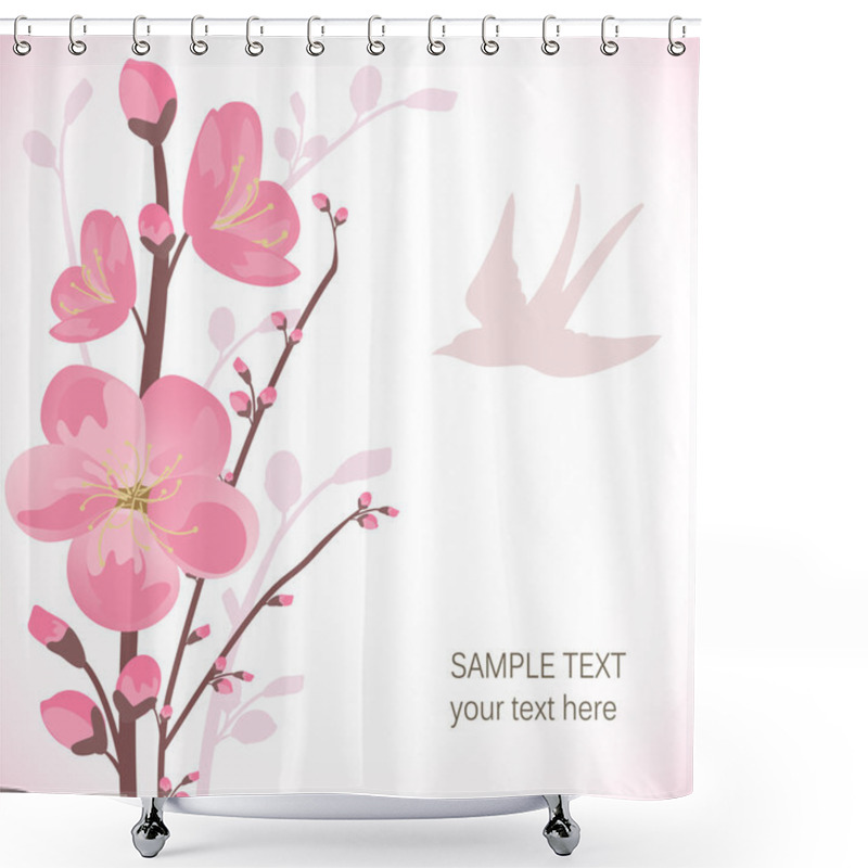 Personality  Cherry Blossom Card Shower Curtains