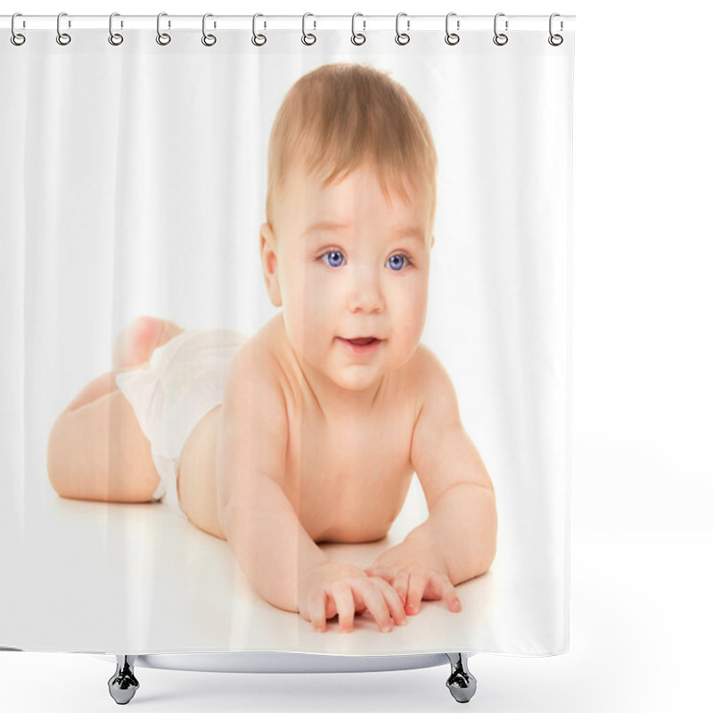 Personality  Happy Little Baby, Crawling Shower Curtains