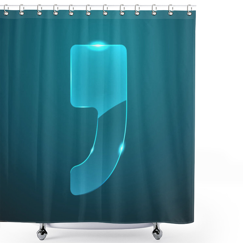 Personality  Glass Comma Sign Shower Curtains