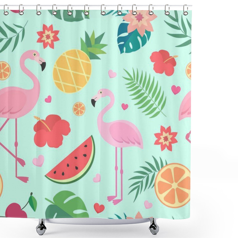 Personality  Vector Seamless Tropical Pattern. Shower Curtains