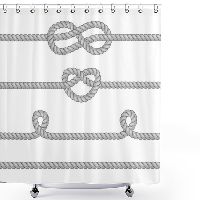 Personality  Set Of Ropes With Knots. Shower Curtains