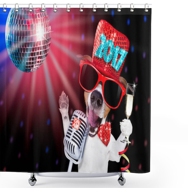 Personality  Happy New Year Dog Celberation Shower Curtains